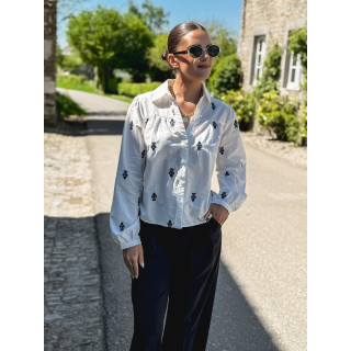 Chemise Ludovica - Blanc/Bleu marine