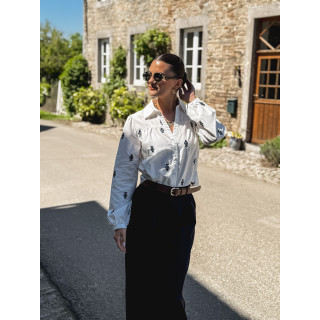 Chemise Ludovica - Blanc/Bleu marine