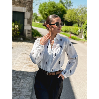 Chemise Ludovica - Blanc/Bleu marine