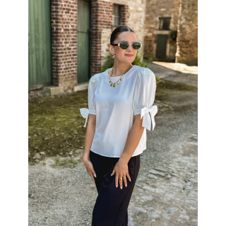 Blouse manches courtes Valda - Blanc