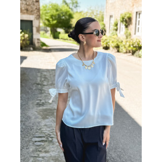Blouse manches courtes Valda - Blanc
