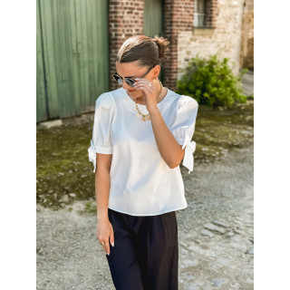 Blouse manches courtes Valda - Blanc