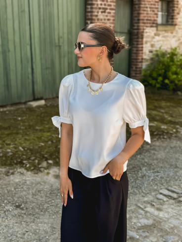 Blouse manches courtes Valda - Blanc