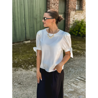 Blouse manches courtes Valda - Blanc