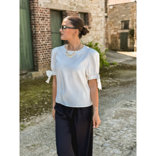 Blouse manches courtes Valda - Blanc