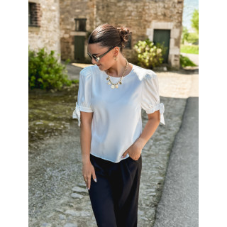 Blouse manches courtes Valda - Blanc