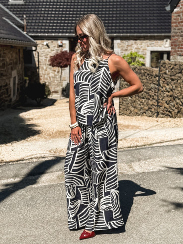 Pantalon à motifs Manon - Bleu marine