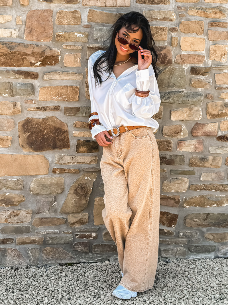 Jeans à motifs Louane - Camel