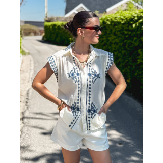Chemise sans manches Lisette - Crème