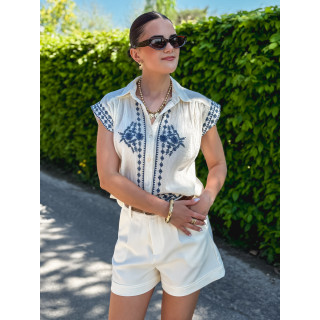 Chemise sans manches Lisette - Crème