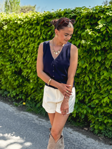 Gilet sans manches Iris - Bleu marine
