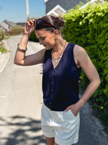 Gilet sans manches Iris - Bleu marine