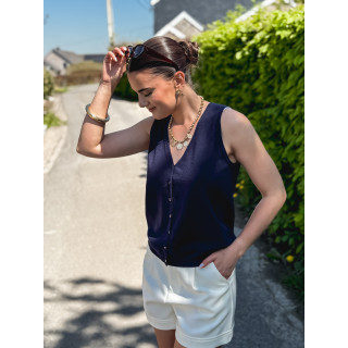 Gilet sans manches Iris - Bleu marine