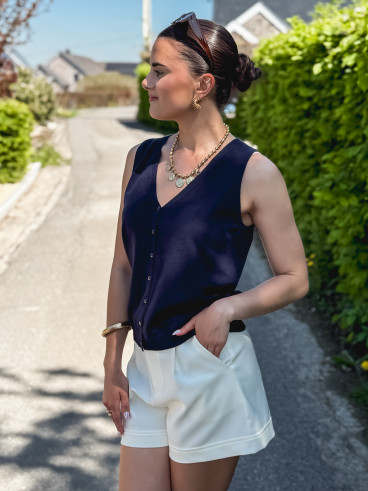 Gilet sans manches Iris - Bleu marine