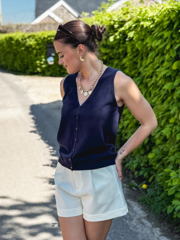 Gilet sans manches Iris - Bleu marine