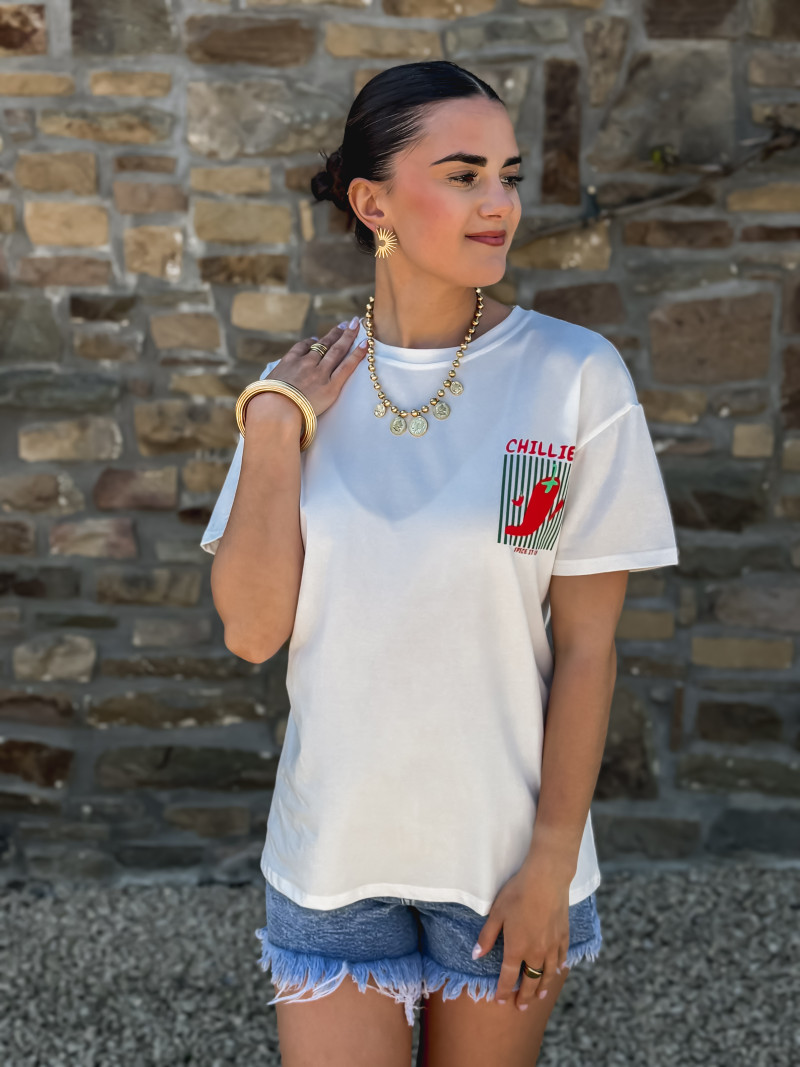 T-shirt Chillies - Blanc
