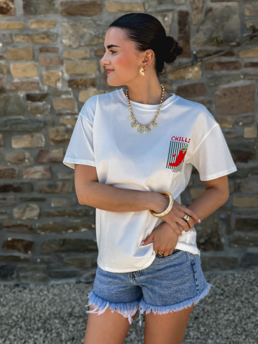 T-shirt Chillies - Blanc