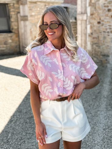 Chemise à motifs Nalya - Rose