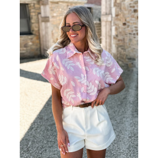 Chemise à motifs Nalya - Rose