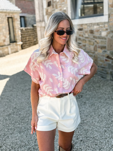 Chemise à motifs Nalya - Rose