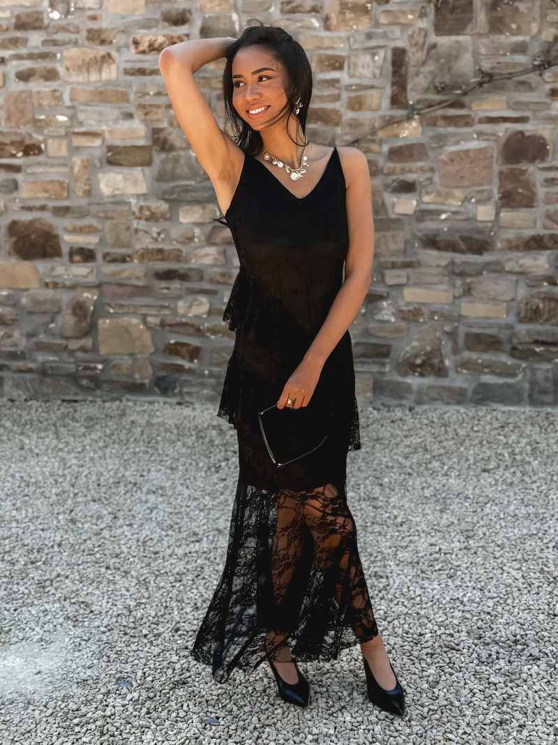 Robe longue Sally - Noir