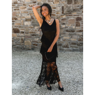 Robe longue Sally - Noir