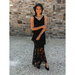 Robe longue Sally - Noir