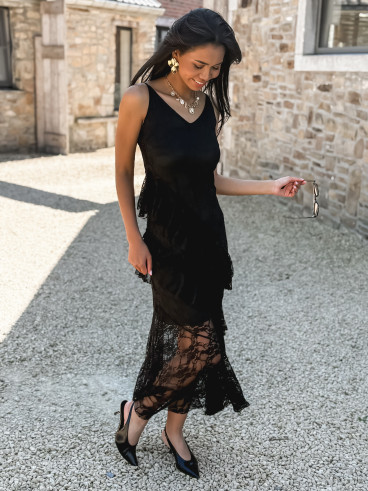 Robe longue Sally - Noir