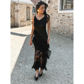 Robe longue Sally - Noir