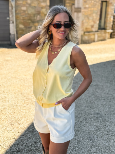 Gilet sans manches Iris - Jaune