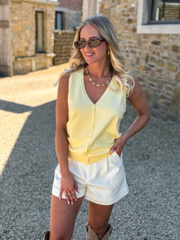 Gilet sans manches Iris - Jaune