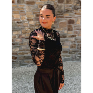 Blouse en dentelle Milaya - Noir
