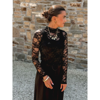 Blouse en dentelle Milaya - Noir