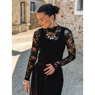 Blouse en dentelle Milaya - Noir
