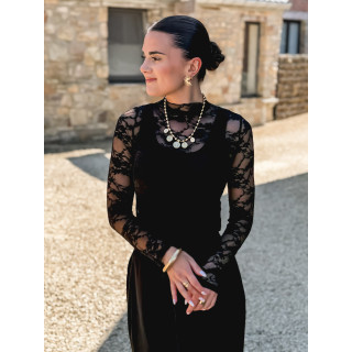 Blouse en dentelle Milaya - Noir