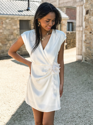 Robe courte Evely - Ecru