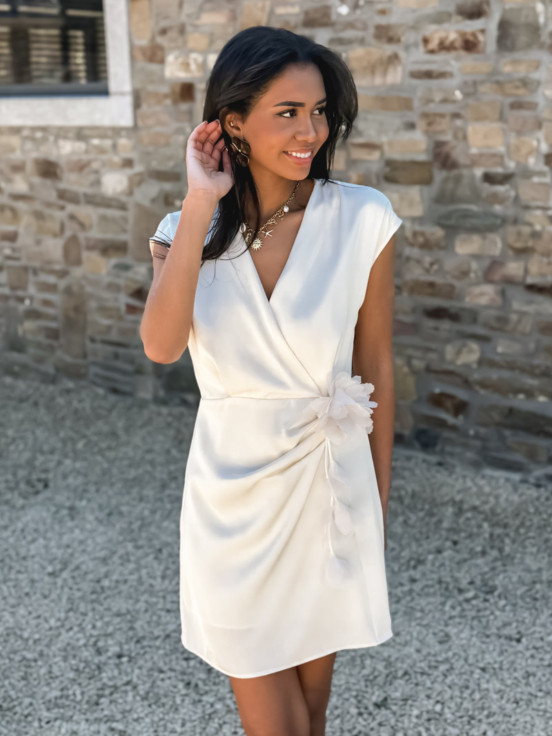 Robe courte Evely - Ecru
