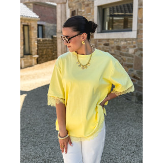 T-shirt en dentelle Charlie - Jaune