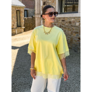 T-shirt en dentelle Charlie - Jaune