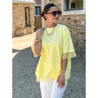 T-shirt en dentelle Charlie - Jaune