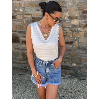 Pull sans manches Malory - Ecru