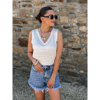 Pull sans manches Malory - Ecru