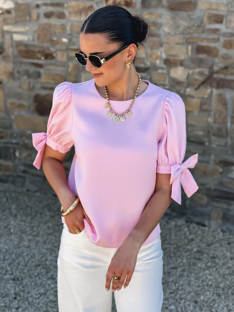 Blouse manches courtes Valda - Rose