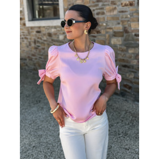 Blouse manches courtes Valda - Rose