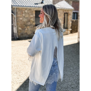 T-shirt en dentelle Charlie - Blanc