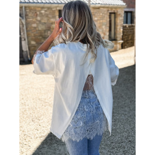 T-shirt en dentelle Charlie - Blanc