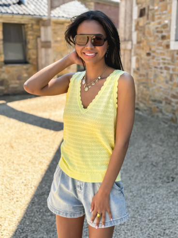 Pull sans manches Malory - Jaune
