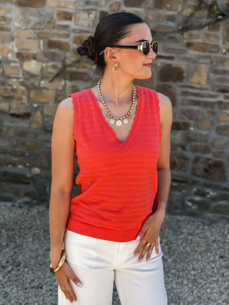 Pull sans manches Malory - Corail