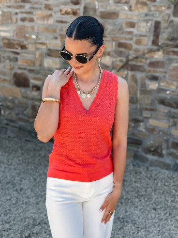 Pull sans manches Malory - Corail