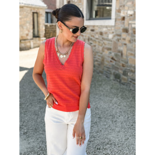 Pull sans manches Malory - Corail